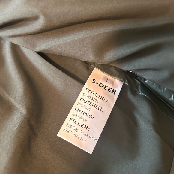 Army green S-Deer goose feather bomber jacket - Picture 3 of 7